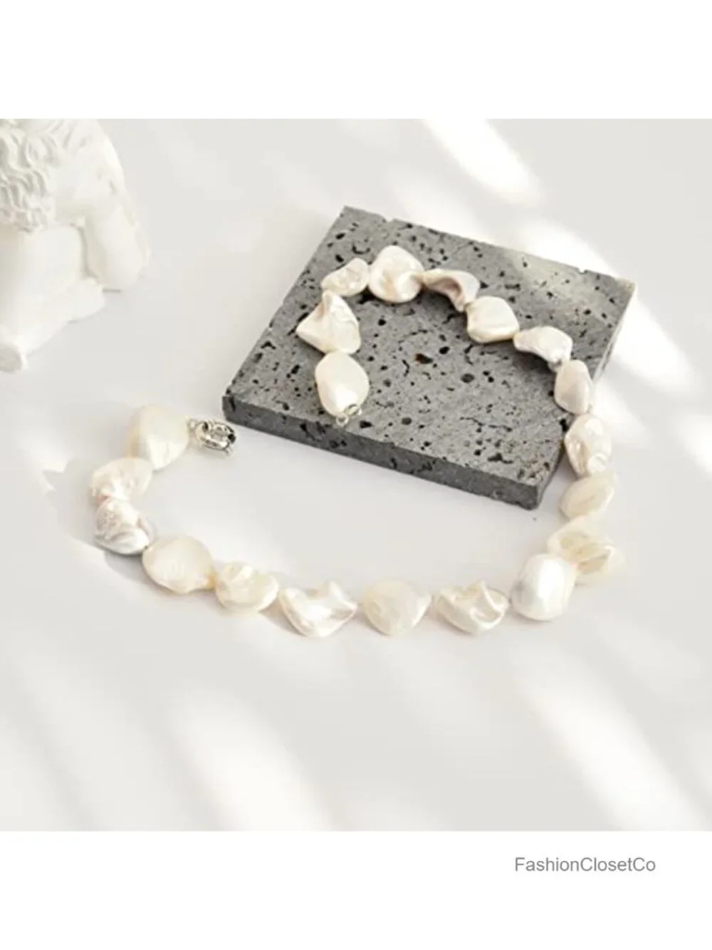 Boho Beaded Pearl Choker Necklace Women Statement Jewelry Gift